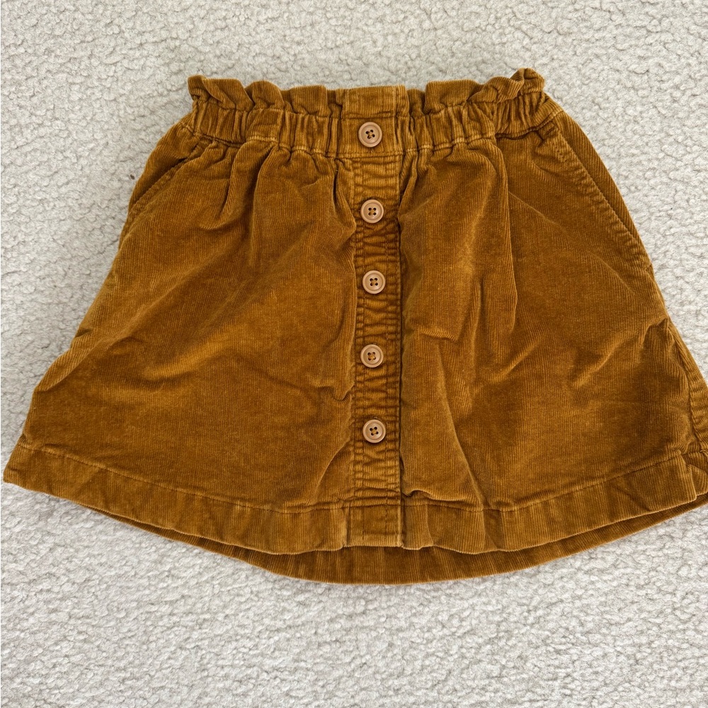 J. Crew Factory Brown Corduroy Button-Front Skirt (4/5)